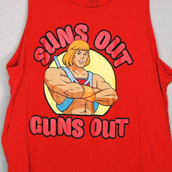 He-Man Master's of the Universe Red Tank Suns Out Guns Out  XL - Picture 2 of 5